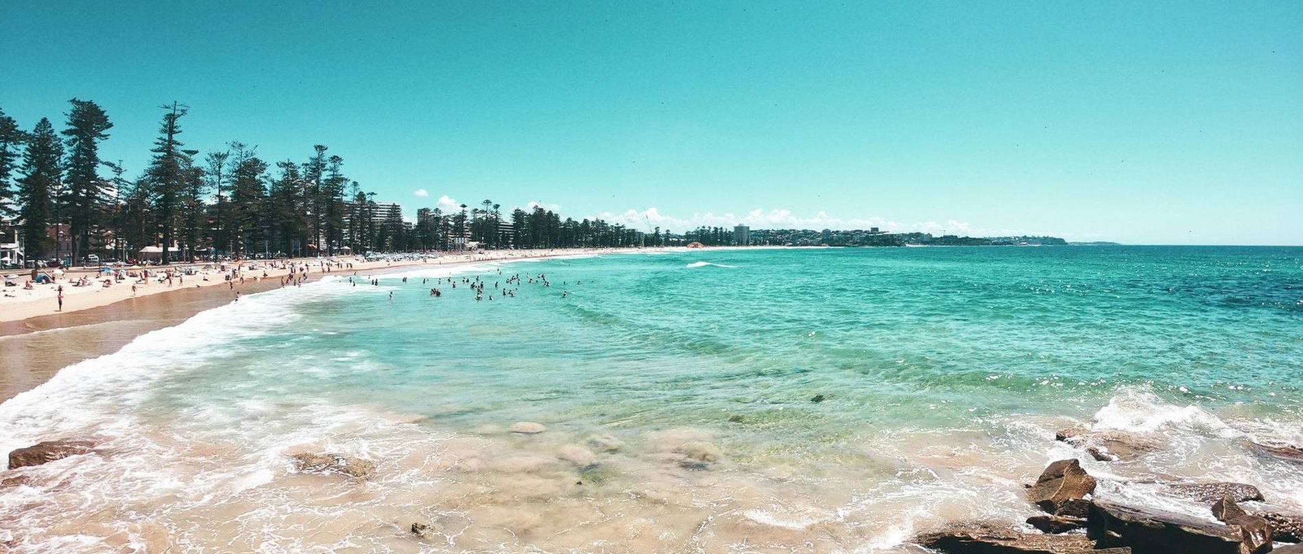 Manly beach and the headland, on Sydney&rsquo;s Northern Beaches